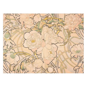 Klassisches Art Nouveau Pfingstrosen-Gartenmuster Tischdecke