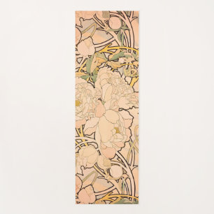 Klassisches Art Nouveau Pfingstrosen-Gartenmuster  Yogamatte