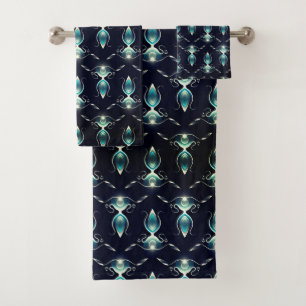 Klassisches Aussehen von blauen Edelsteinen mit le Badhandtuch Set