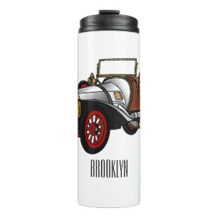 Klassisches Auto 1920 Cartoon-Illustration Thermosbecher