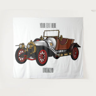 Klassisches Auto 1920 Cartoon-Illustration Wandteppich