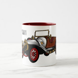 Klassisches Auto 1920 Cartoon-Illustration Zweifarbige Tasse