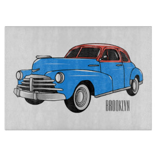 Klassisches Auto 1948 Cartoon-Illustration Schneidebrett