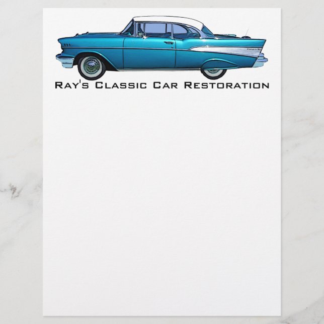 Klassisches Auto 1957 Chevy BelAire Briefkopf (Vorderseite)