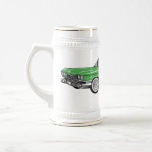 Klassisches Auto 1959 Cartoon-Illustration Bierglas