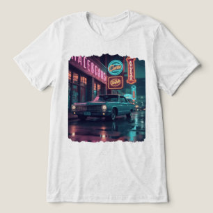 Klassisches Auto aus den 1940er Jahren unter Neonl Tri-Blend Shirt
