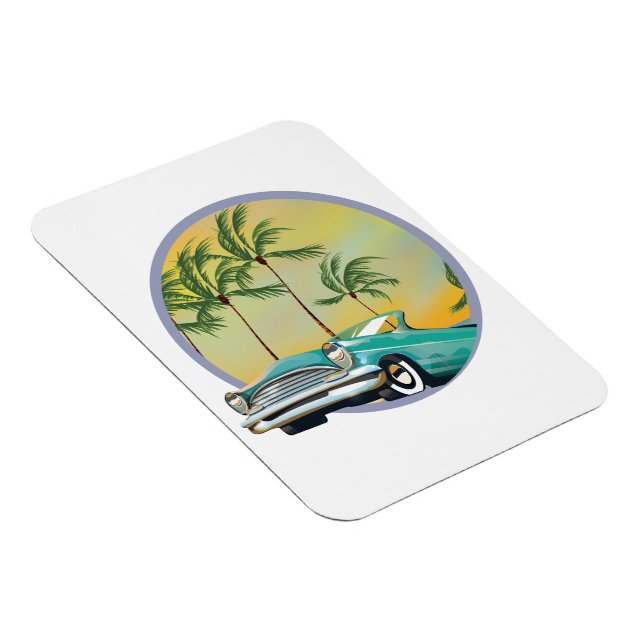 Klassisches Auto bei Dämmerung Magnet (Rechte Seite)