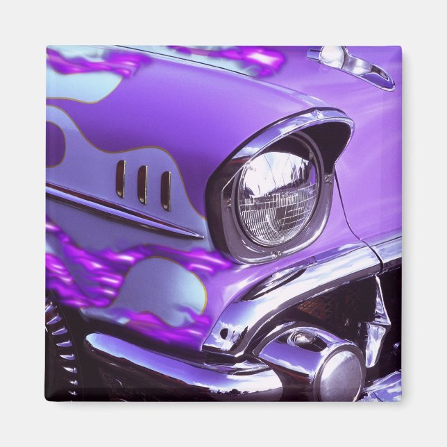 Klassisches Auto: Chevrolet mit Flammenhaube Magnet (Vorne)