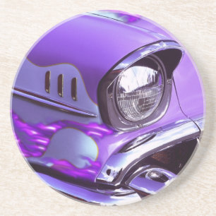 Klassisches Auto: Chevrolet mit lodernder Haube Getränkeuntersetzer