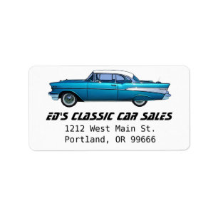 Klassisches Auto Chevy 1957 BelAire Adressaufkleber