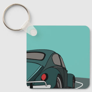 Klassisches Auto in Blau Schlüsselanhänger