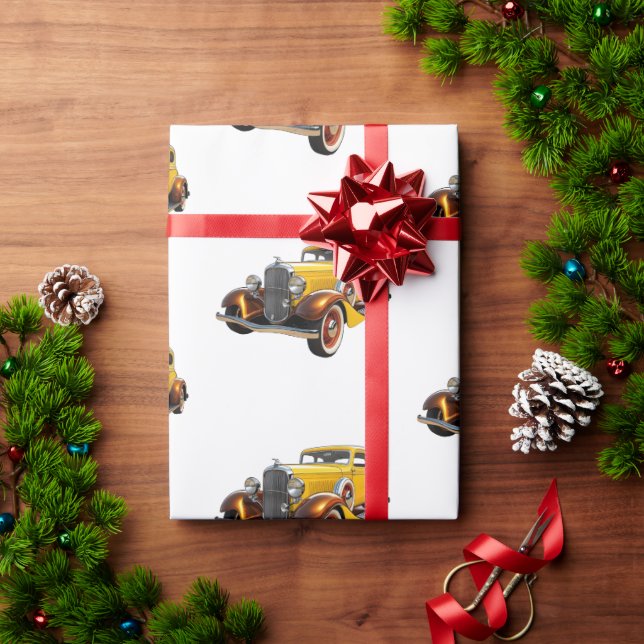Klassisches Auto moderne Coolness Geschenkpapier (Feiertagsgeschenk)