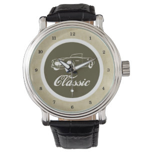 Klassisches Auto-Retro Automobilfünfziger jahre Armbanduhr