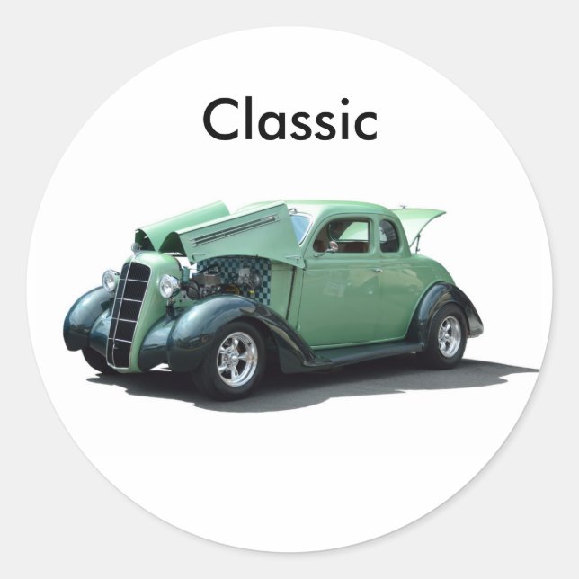 Klassisches Auto Runder Aufkleber (Vorderseite)
