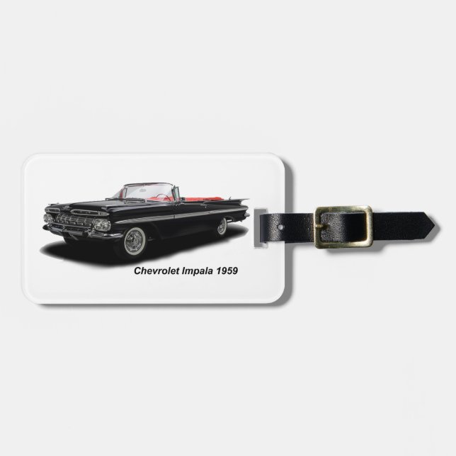 Klassisches Autobild für Gepäckanhänger mit Lederg (Vorderseite horizontal)