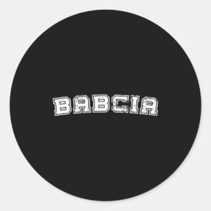 Klassisches Babcia-Varsity-College-Style-Grafik Runder Aufkleber