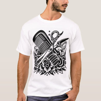 Klassisches Barber Flash Tattoo T-Shirt