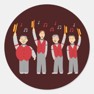 Klassisches Barbershop-Quartett Runder Aufkleber