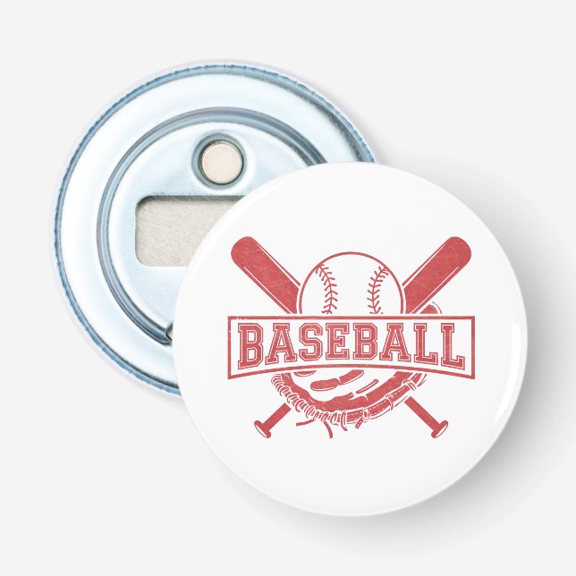 Klassisches Baseball-Emblem Flaschenöffner (Vorderseite)
