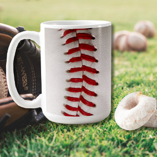 Klassisches Baseball- und Softball-Rotsticken Kaffeetasse