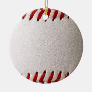 Klassisches Baseball- und Softball-Rotsticken Keramik Ornament