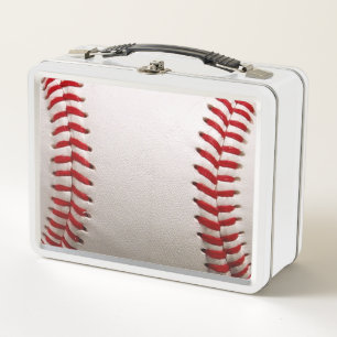 Klassisches Baseball- und Softball-Rotsticken Metall Brotdose