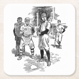 Klassisches Baseball-Untersetzer-Set Rechteckiger Pappuntersetzer