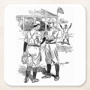 Klassisches Baseball-Untersetzer-Set Rechteckiger Pappuntersetzer