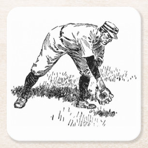 Klassisches Baseball-Untersetzer-Set Rechteckiger Pappuntersetzer