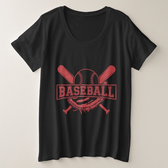 Klassisches BaseballEmblem Große Größe T-Shirt (Design vorne)