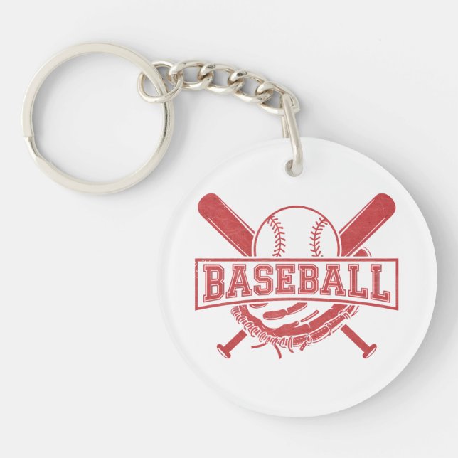 Klassisches BaseballEmblem Schlüsselanhänger (Vorderseite)