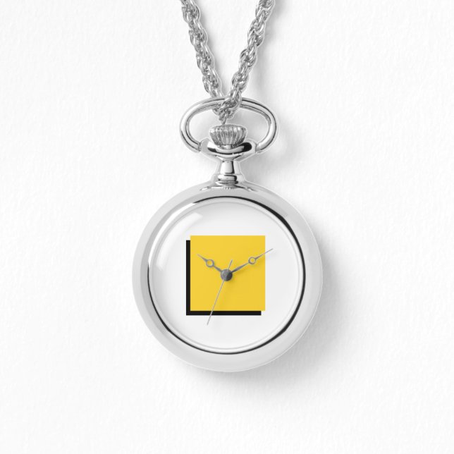 Klassisches Bauhaus Art Yellow Square Armbanduhr (Vorderseite)