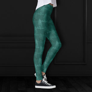 Klassisches Baummuster Bold Kelly Green Christma Leggings