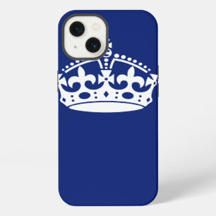 Klassisches Behieltest-Kronensymbol auf Navy Blue iPhone 13 Hülle