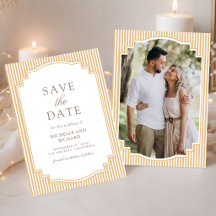 Klassisches Beige-Tan-gestreiftes Hochzeitsfoto