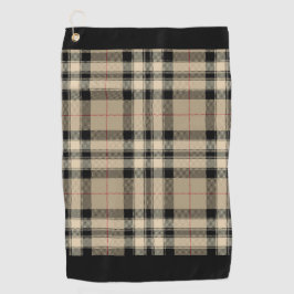 Klassisches Beige- und Schwarz-Kariertes Golfhandt Golfhandtuch