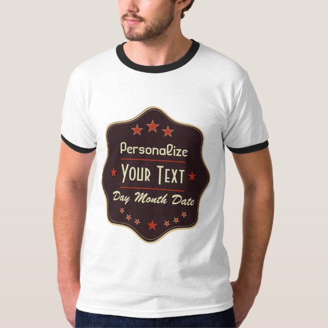 Klassisches benutzerdefiniertes Retro-Label T-Shirt (Vorderseite)