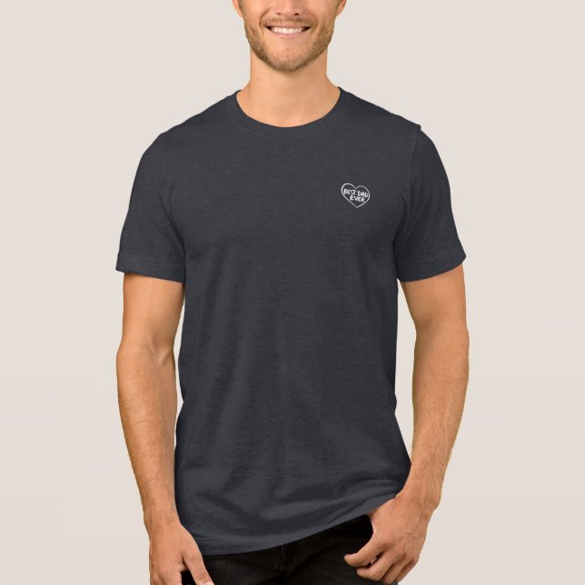 Klassisches "Best Vater Ever" Herzdesign Tri-Blend Shirt (Vorderseite)