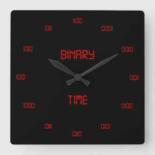 Klassisches binäres Nummerierungssystem Quadratische Wanduhr
