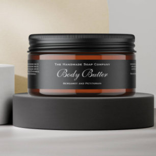Klassisches Black Body Butter Jar Label 1" x 7,25"