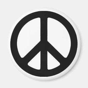 Klassisches Black Groovy Peace Symbol Magnet