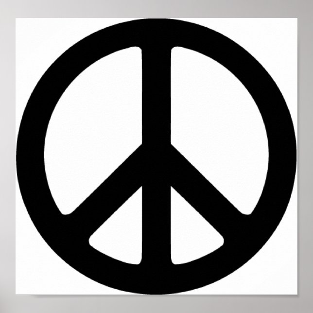 Klassisches Black Groovy Peace Symbol Poster (Vorne)