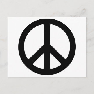 Klassisches Black Groovy Peace Symbol Postkarte