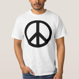 Klassisches Black Groovy Peace Symbol T-Shirt