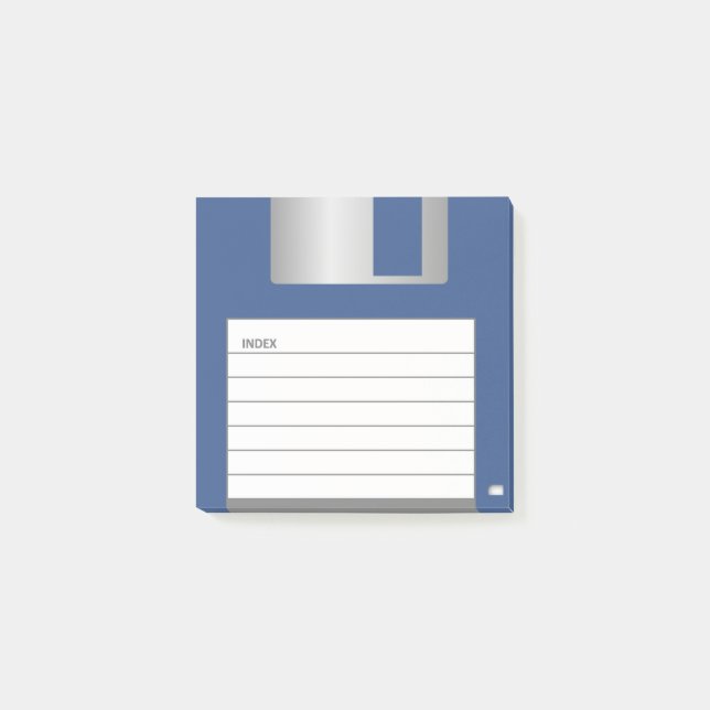 Klassisches Blau 3,5" Diskette-Post-Itanmerkungen Post-it Klebezettel (Vorderseite)