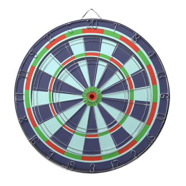 Klassisches Blau Grün Rot  Dartscheibe (vorne)