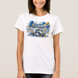 Klassisches Blau HAPPY BIRTHDAY 5TH Grafik-T-Shirt T-Shirt