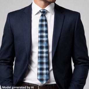 Klassisches Blau-Karo-Muster – Trendiges Tartan-De Krawatte