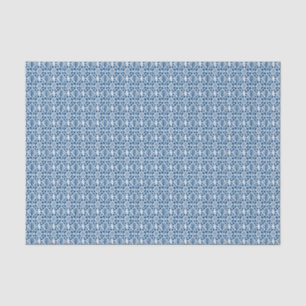 Klassisches Blau mit weißem Crochet-Spitzen-Muste Seidenpapier