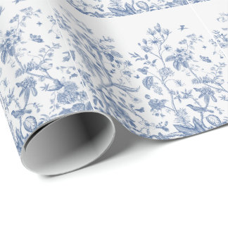 Klassisches Blau und Weiß Chinoiserie Geschenkpapier